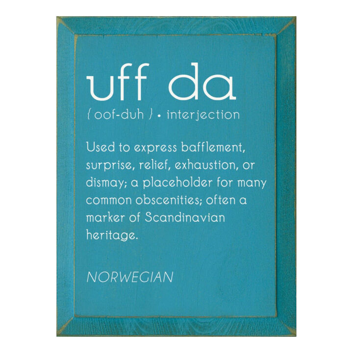 Uff Da Definition Wooden Wall Sign Scandinavian Farmhouse Decor
