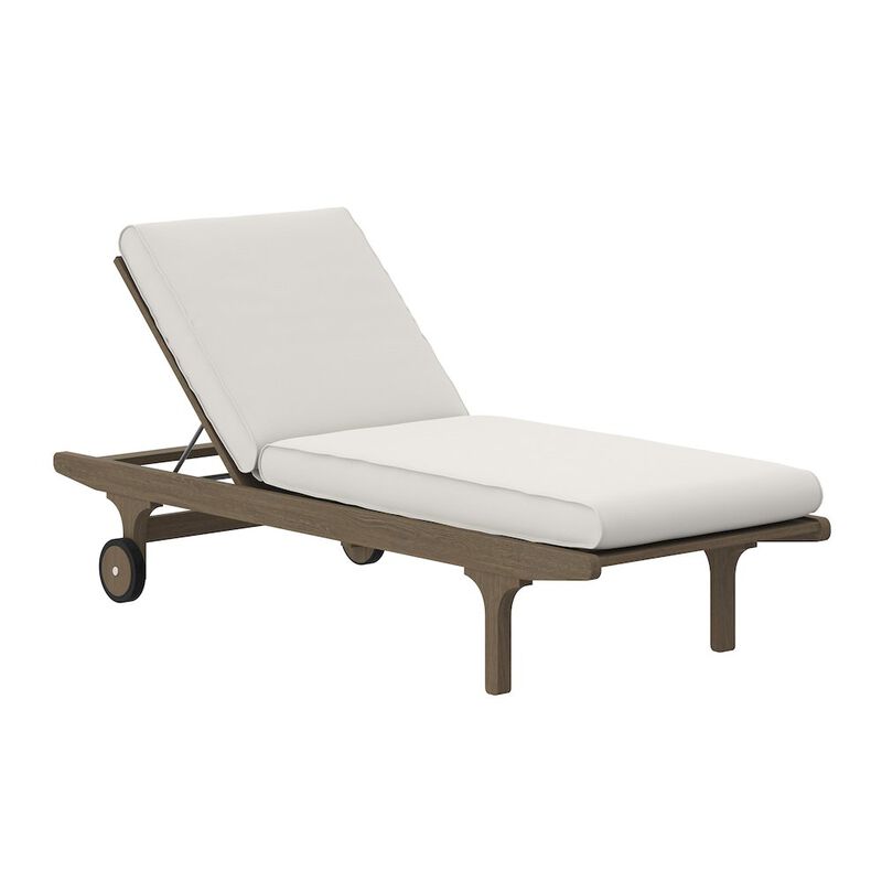 Modway Saratoga Outdoor Patio Teak Chaise Lounge Chair