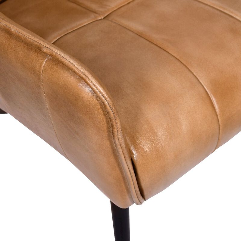Alex Hamilton Gabriel Genuine Leather Armchairs in Caramel