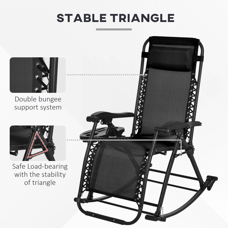 Hivvago 2-Pack Foldable Zero Gravity Rocking Chairs image number 5