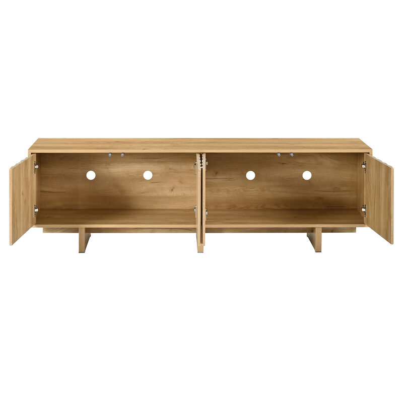 Nankso Retro Style Wood Grain TV Stand image number 7