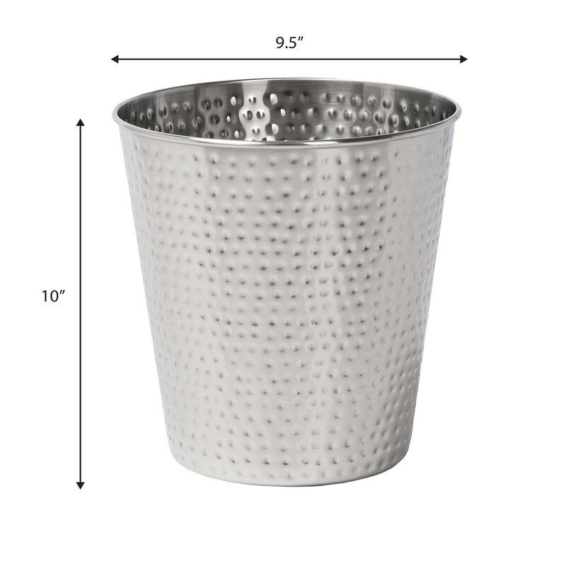 Axel Modern Minimalist Hammered Steel 2-Gallon Wastebasket