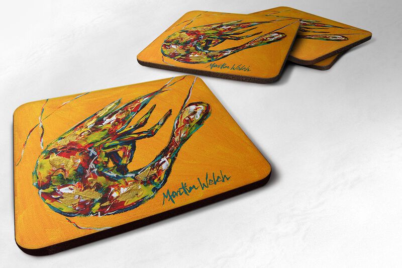 Caroline's Treasures MW1051FC Shrimp Remy Foam Coasters (Set of 4), 3.5 H x 3.5 W, Multicolor image number 0