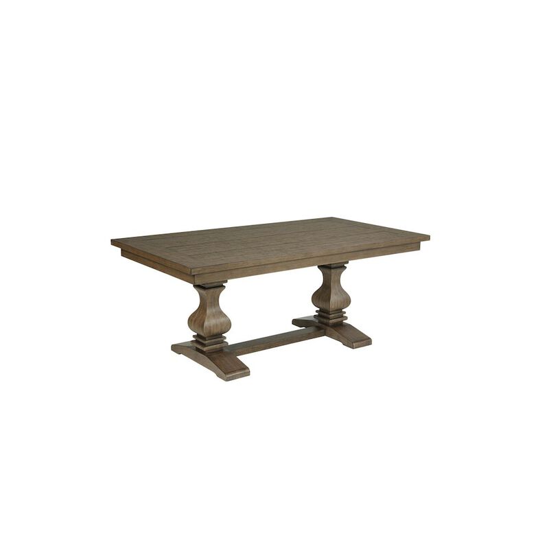 Best Quality Furniture Traditional Rustic Oak Color Wood Dining Table