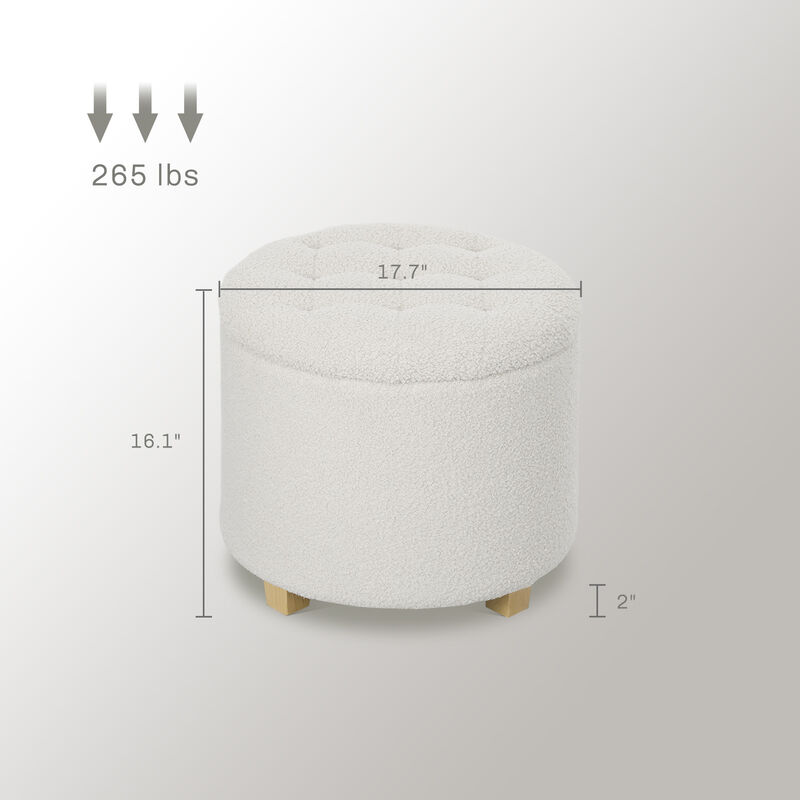 Hivvago Multifunctional Ottoman with Button Tufted Lid image number 2