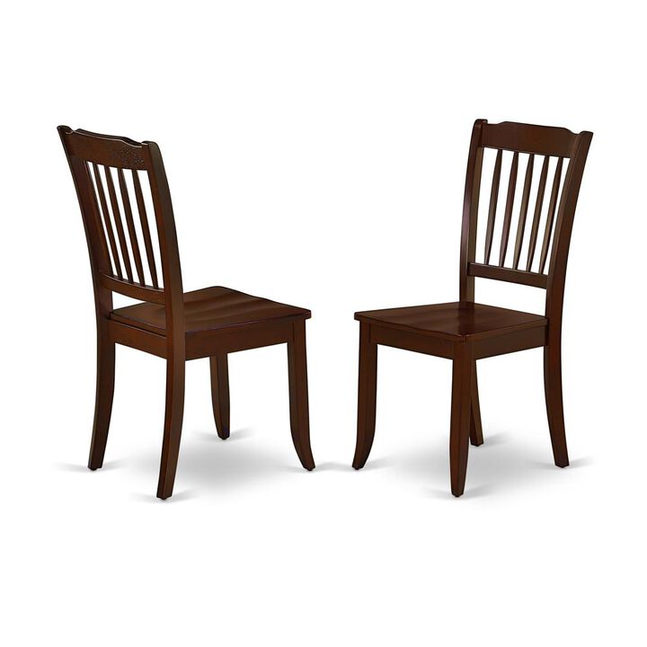 East West Furniture Dining Room Set Mahogany, ANDA5-MAH-W