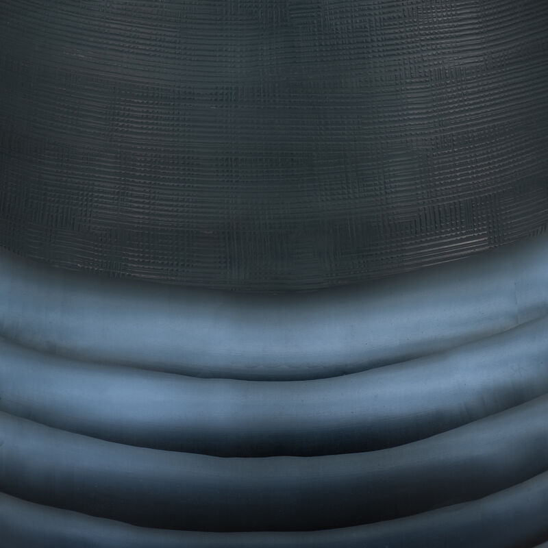 Glass 11" Etched Vase, Blue image number 4