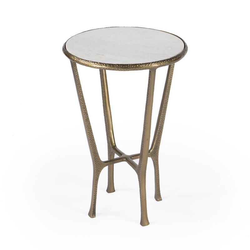 Butler Specialty Switlania Marble Side Table, Gold