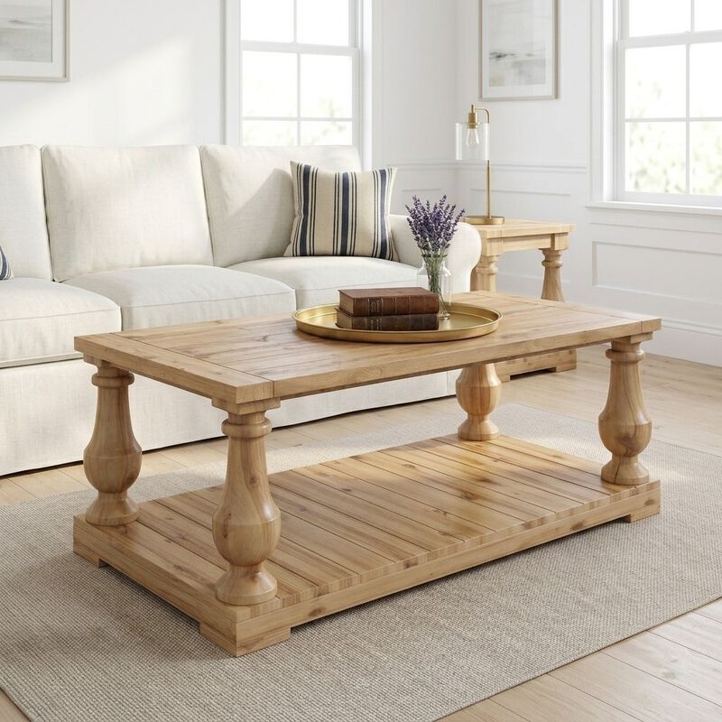 Zebwos Farmhouse Coffee Table image number 2