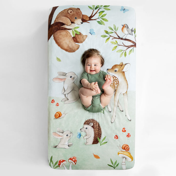 Enchanted Forest 100% Cotton Fitted Crib Sheet