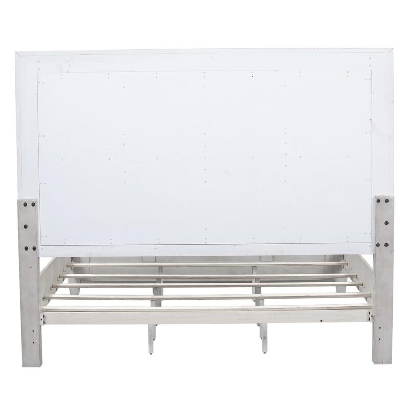 Liberty Furniture Heartland King Decorative Panel Headboard in Antique White w/ Tobacco Top image number 3
