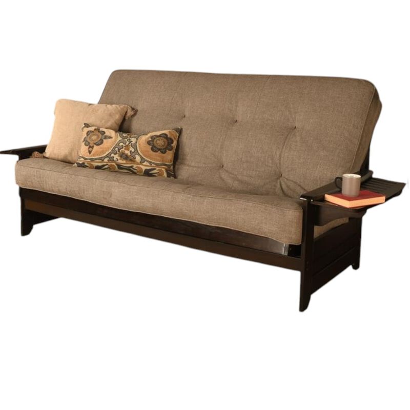 Phoenix Frame Queen-Espresso Finish-Linen Stone Mattress