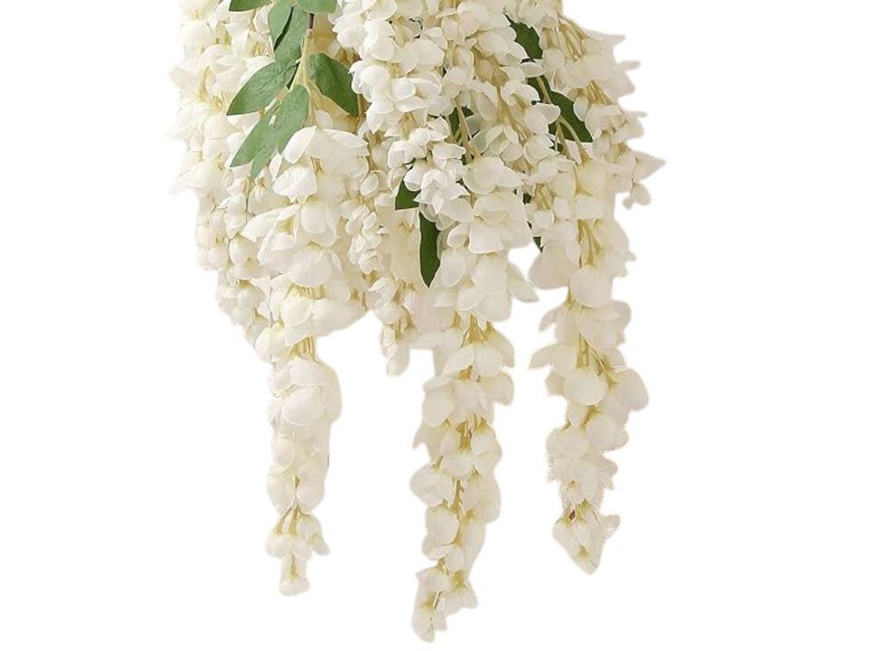 4 Piece Purple Artificial Hanging Wisteria Flowers Home Decor