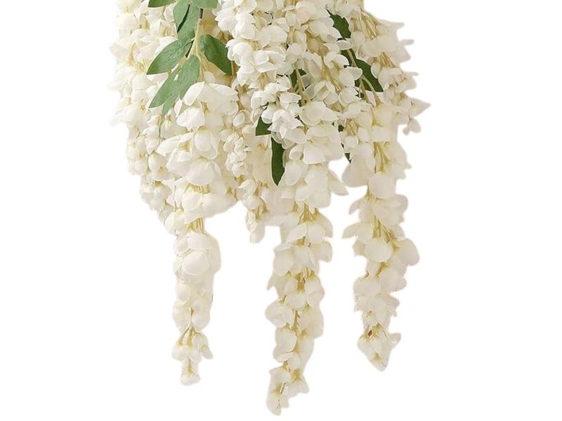4 Piece Purple Artificial Hanging Wisteria Flowers Home Decor image number 0