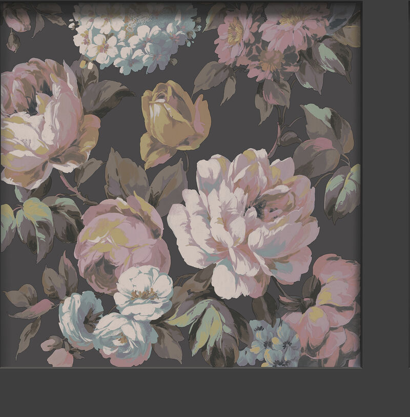 Arlene Black Floral Panel Wallpaper image number 0