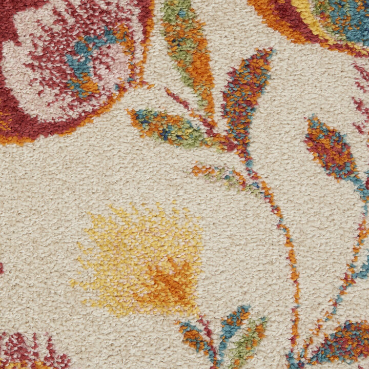 HomeRoots Floral Power Loom Area Rug
