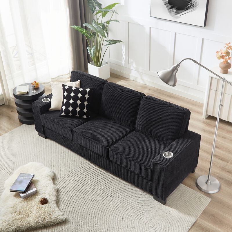 Crafre Corduroy 3‑Seater Sofa image number 2