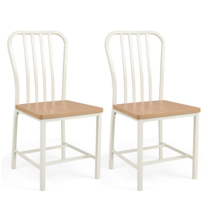Hivvago Armless Spindle Back Dining Chair Set of 2 with Ergonomic Seat