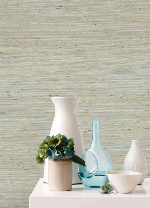 Aiko Silver Sisal Grasscloth Wallpaper