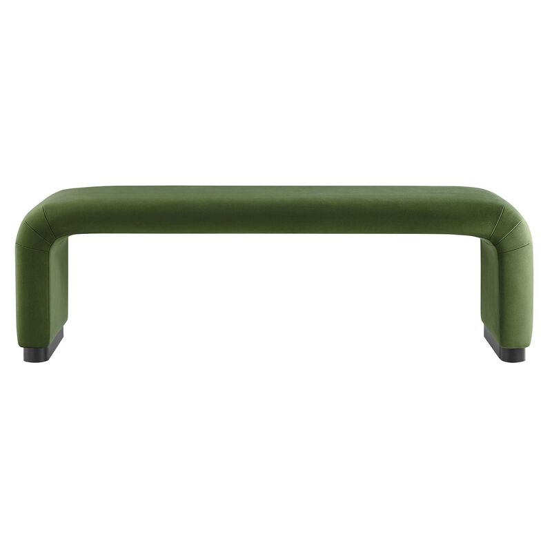 Modway EEI-6734-BRA-CAB Koda Performance Velvet Waterfall Long Bench, Brass Cadet Blue image number 4