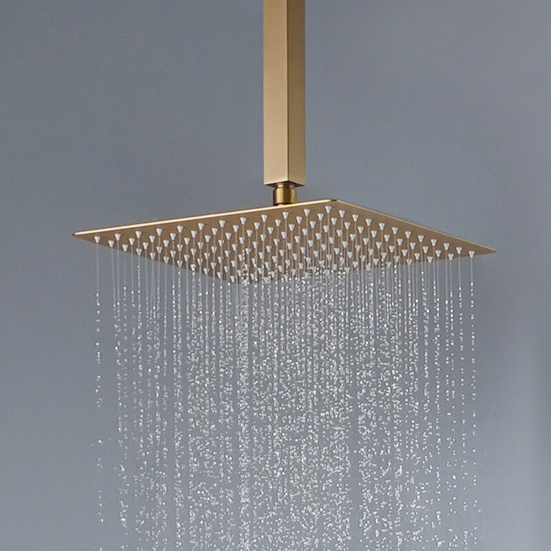 Mondawe Free Combination Handles Wall Mounted 12 Inch Thermostatic 3 Functions 5 Sprays Luxury Shower System with 6 Body Jets and Rough-in Valve Included in Brushed Nickel