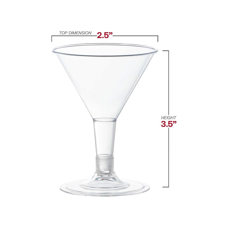 2 oz. Clear Plastic Mini Martini Shot Glasses (192 Glasses) image number 4