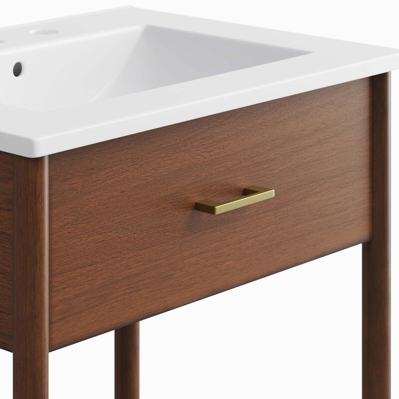 Modway EEI-6660-WAL-WHI Zaire 24" Bathroom Vanity, Walnut White image number 8