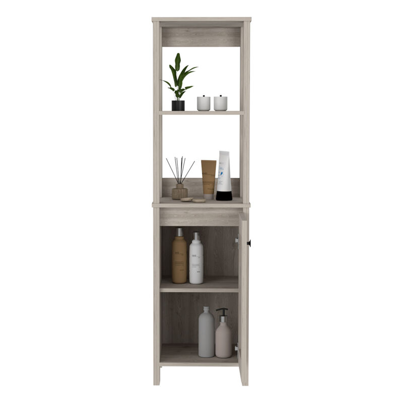 Hanover 4-Shelf Linen Cabinet Light Grey