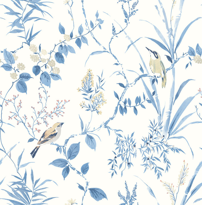 Imperial Garden Blue Botanical Wallpaper (Set of 2)