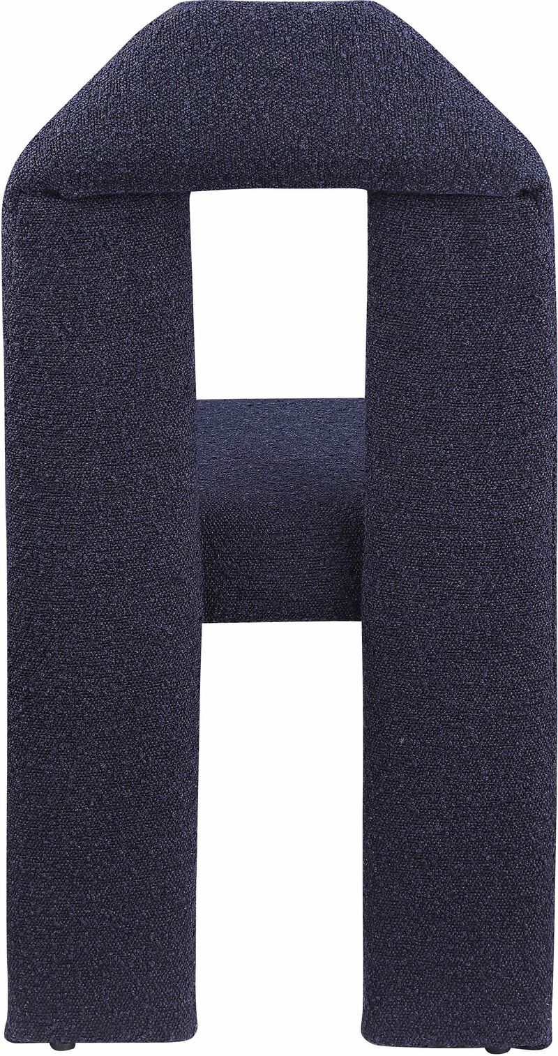 Meridian Furniture Bennett Navy Boucle Fabric Dining Chair, Set of 2