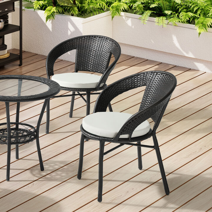 WestinTrends Outdoor Patio Kitchen Dining Chair Round Seat Cushions Set of 4, 18 x 18