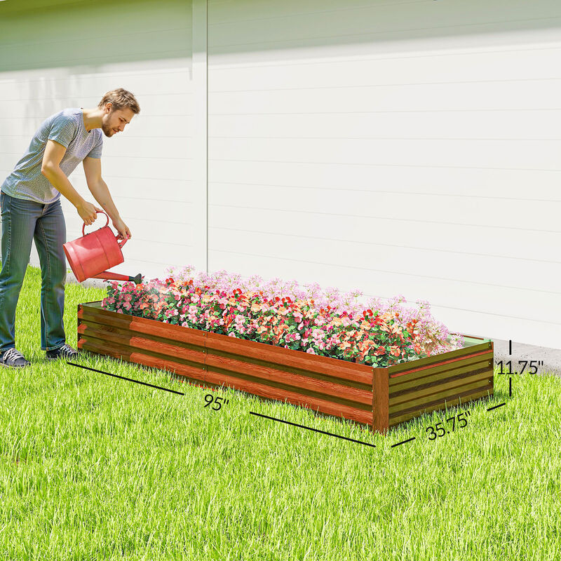 Hivvago Raised Garden Bed 95" x 36" Galvanized Metal Planter image number 2