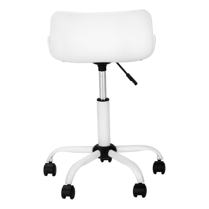 Monarch Specialties I 7463 Office Chair, Adjustable Height, Swivel, Ergonomic, Computer Desk, Work, Juvenile, Metal, Pu Leather Look, White, Contemporary, Modern