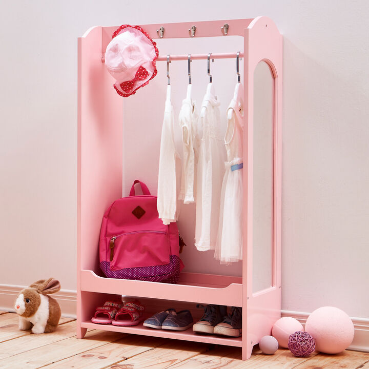 Little Princess Bella Open Armoire with Full Length Mirror, Pink