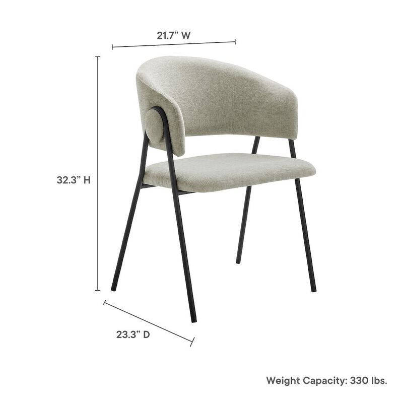 Nella Upholstered Heathered Chenille Dining Chairs Set of 2 image number 1