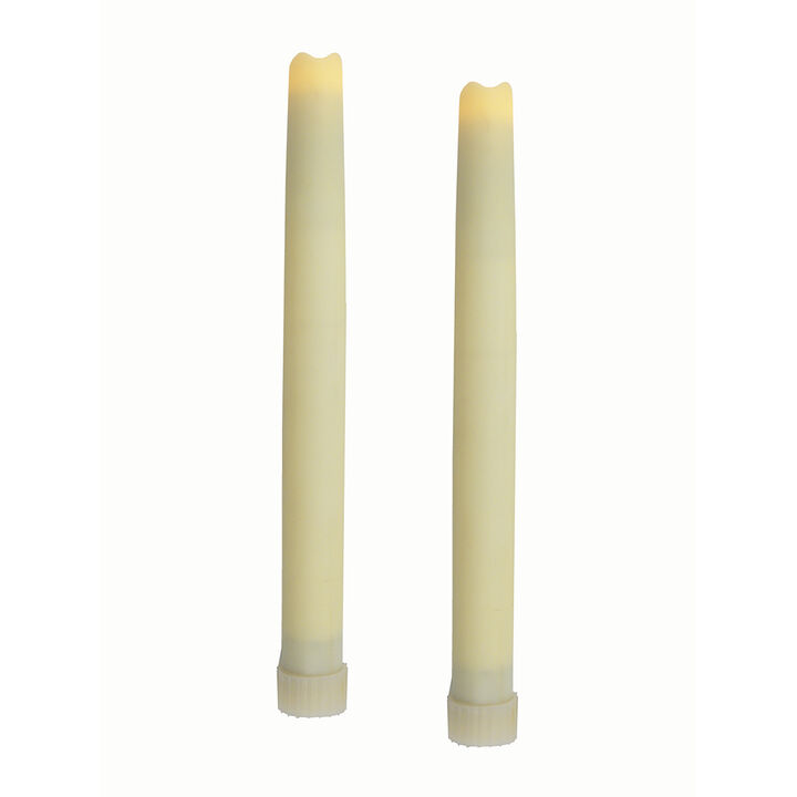 HomeRoots Set of Two Ivory Flameless Taper Candle
