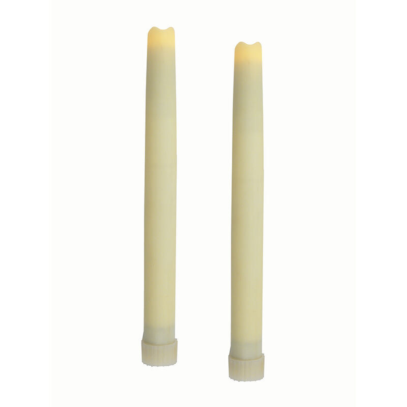 HomeRoots Set of Two Ivory Flameless Taper Candle image number 0