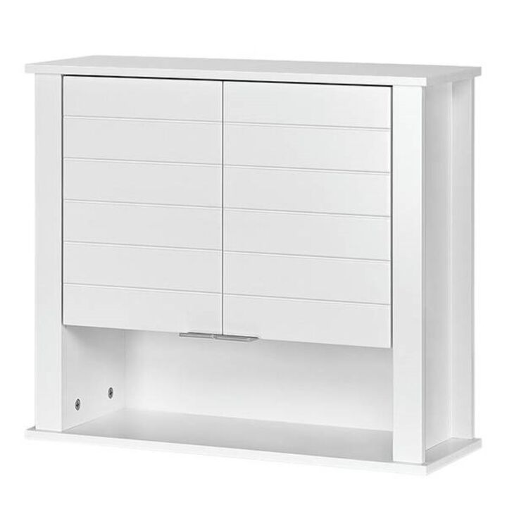 QuikFurn White 2 Door Wall Mounted Bathroom Storage Cabinet