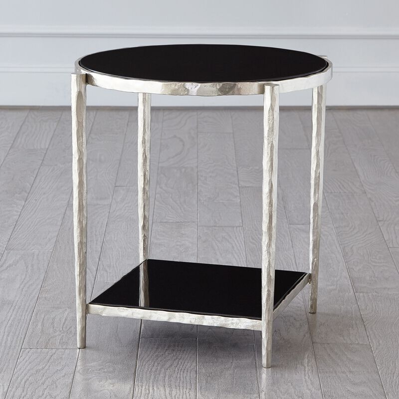 Circle/Square Silver Side Table