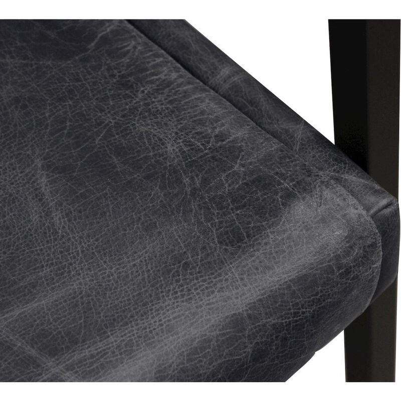 Wendy Arm Chair in Antique Black Leather 2-Piece Set