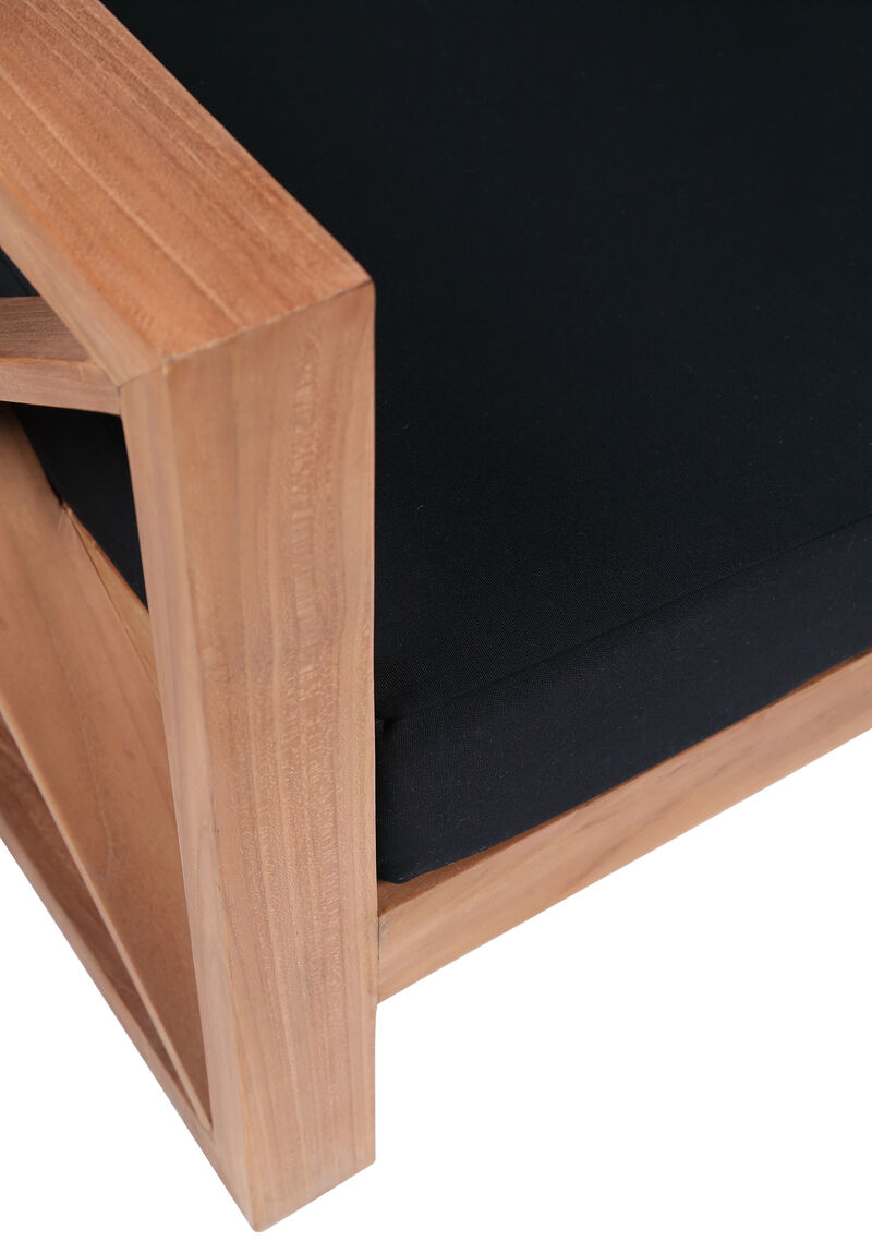 Meridian Furniture Anguilla Black Water Resistant Fabric Outdoor Sofa