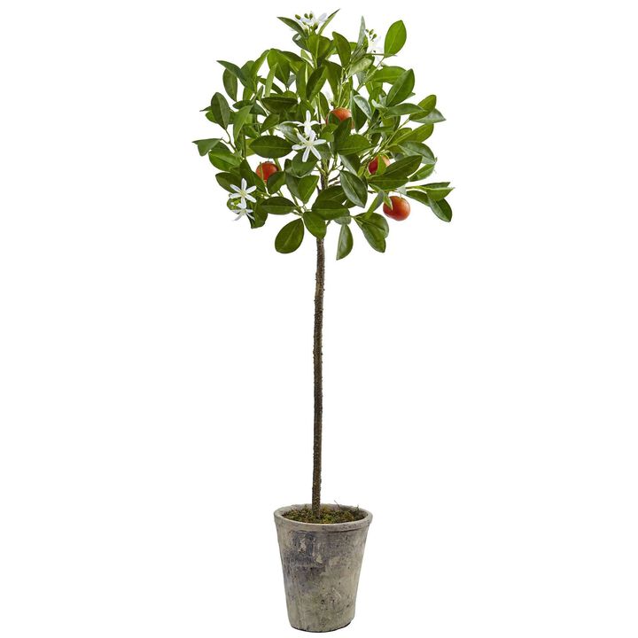 Nearly Natural 38-in Potted Orange Tree