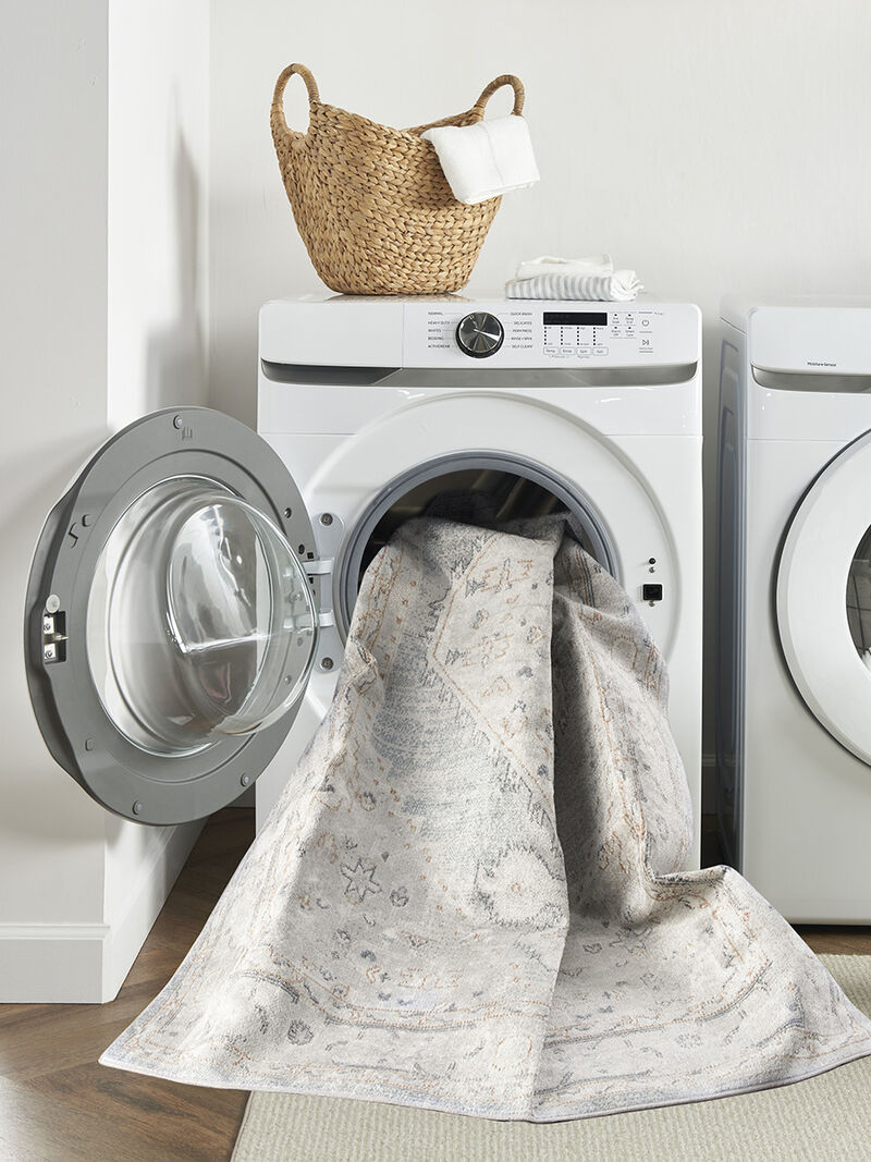 Astra Machine Washable ASW11 Light Blue 3'3" x 5' Rug