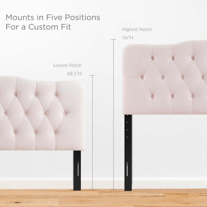 Annabel King Diamond Tufted Performance Velvet Headboard image number 3