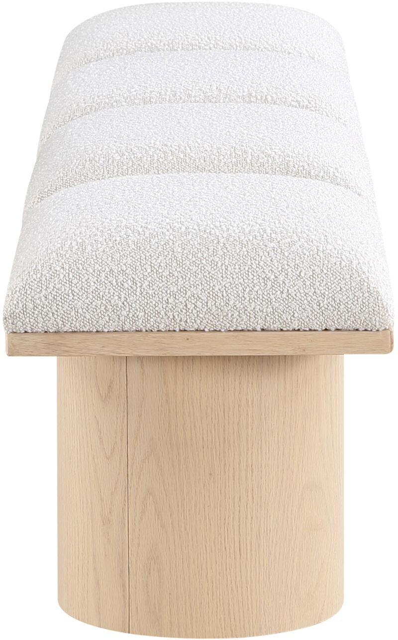 Meridian Furniture Pavilion Cream Boucle Fabric Bench