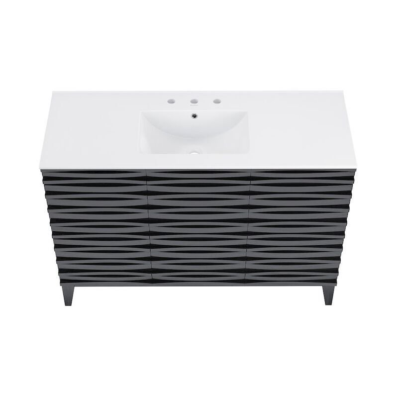 Cascade 48 in. Bathroom Vanity with 3-Hole Ceramic Sink Top image number 2