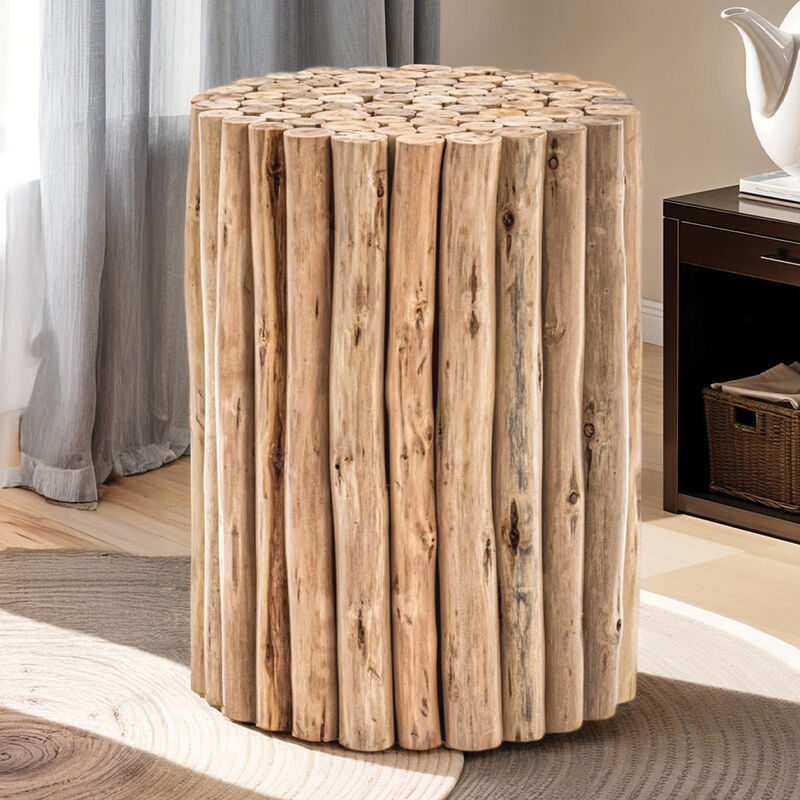 Raveliqua White Wood-Stick End Table image number 5