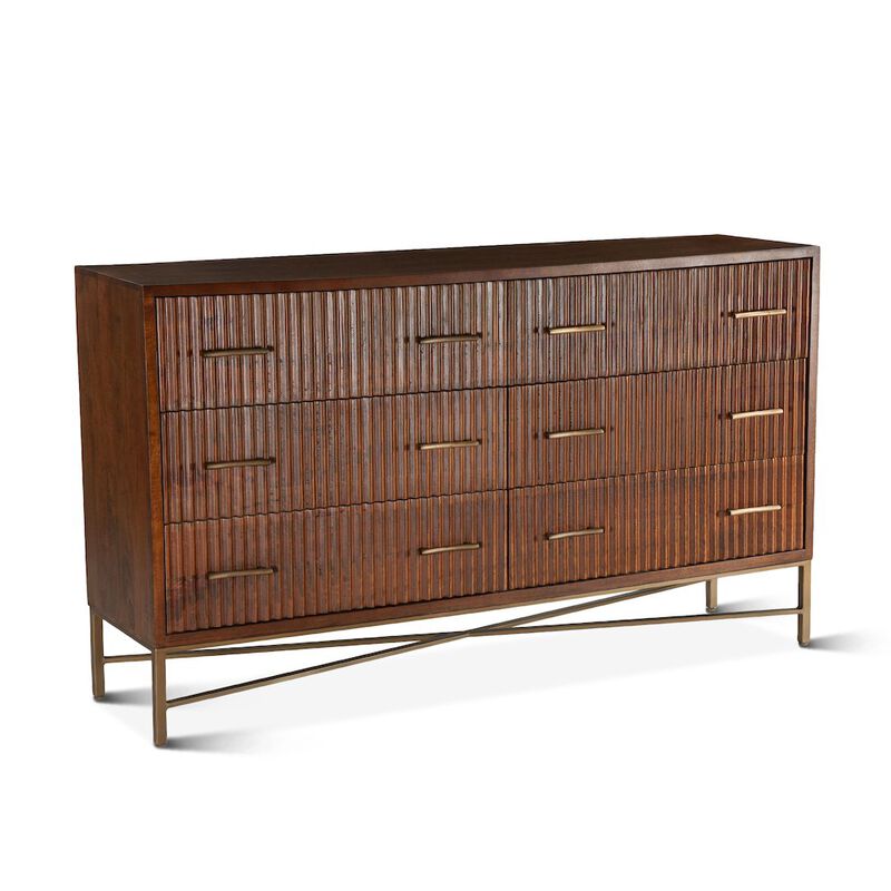 World Interiors Manhattan Retro Mid Century Wood Dresser
