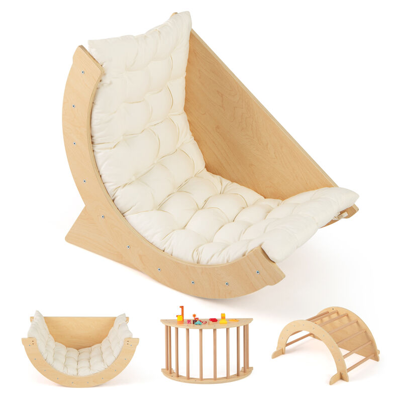 Kids Climbing Arch with Cushion &ndash; Montessori Climber/Rocker for Toddlers image number 0