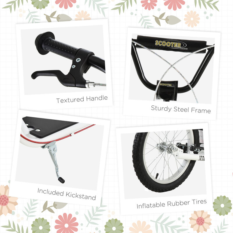 BreeBe Youth Scooter Kick Scooter, Max Load 220 LBS., with Adjustable Handlebar, 16" Inflatable Wheels, Dual Brakes image number 5